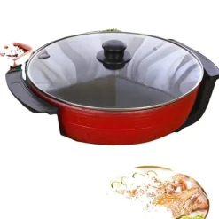 Hot Pot, 30,5 cm diameter, 1360W effekt, non-stick beläggning, flera temperaturinställningar, hållbar aluminiumkonstruktion