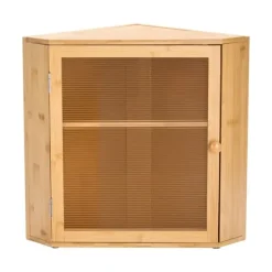 Hörnbrödlåda, Dubbelskiktad Förvaringsbehållare, Bambu Material, för Köksbänk