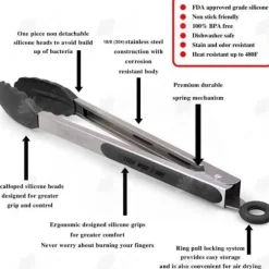 HTBE® Creative tredelad buffé silikonklämma stekt biff grillklämma kök med fötter inbyggd matklämma