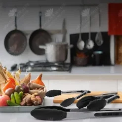 HTBE® Creative tredelad buffé silikonklämma stekt biff grillklämma kök med fötter inbyggd matklämma