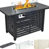 2-i-1 50000 BTU 43" pulständning gas eldstad bord med tillbehör, gott om plats, justerbar flamknopp, säker och lätt att använda
