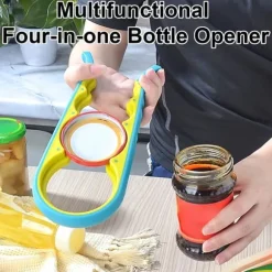 4-i-1 Burköppnare – Hjälpmedel för Burkar, Skruvlock, Konserver och Flaskor