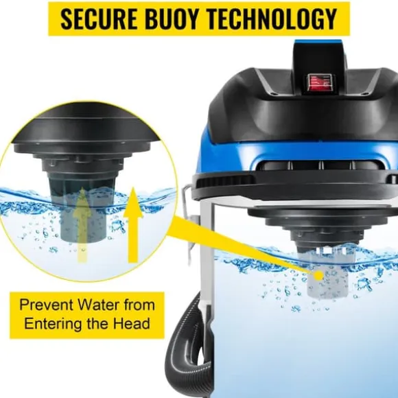 3-i-1 1200W 40L tank våt och torr dammsugare med 4 hjul, starkt sug, automatisk dammskakning, säker, vattentät, kompletta tillbehör