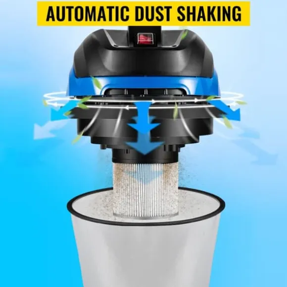 3-i-1 1200W 40L tank våt och torr dammsugare med 4 hjul, starkt sug, automatisk dammskakning, säker, vattentät, kompletta tillbehör