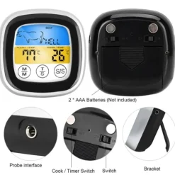 2in1 Digital Mat Kök Pekskärm Termometer Temperatur Tester Timing Tool