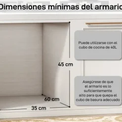 Inbyggd soptunna för underskåp - Utdragbar dubbel modell - 2x20 L - 2 Avtagbara behållare - Smidigt utdrag - Lock med diamantmönster - Grå