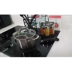 Induktionsadapter 20 cm - Avtagbart Isolerande Handtag - Byter INTE Färg efter användning - Värmespridande Platta