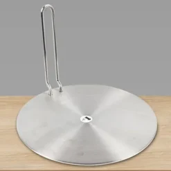 Induktionsadapterplatta - Värmefördelare - Rostfritt stål - Avtagbart handtag - 24 cm - Universell - Silver