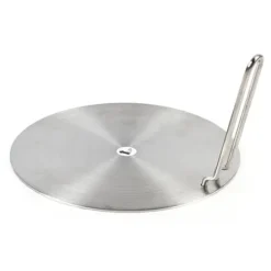 Induktionsadapterplatta - Värmefördelare - Rostfritt stål - Avtagbart handtag - 24 cm - Universell - Silver