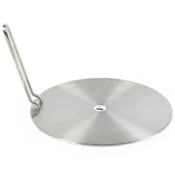 Induktionsadapterplatta - Värmefördelare - Rostfritt stål - Avtagbart handtag - 24 cm - Universell - Silver