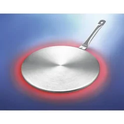 Induktionsanpassningsplatta - Rostfritt stål/Aluminium - 23 cm - Cool-Touch handtag - Besparande av redskap