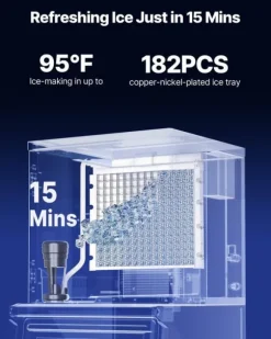 Industriell ismaskin - Ismaskinshuvud - 181 kg/dygn - Rostfritt stål - Självrengöring - Tjockleksjustering - Endast huvud