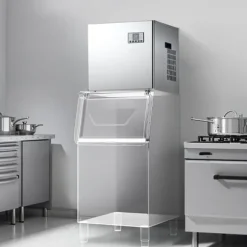 Industriell ismaskin - Ismaskinshuvud - 181 kg/dygn - Rostfritt stål - Självrengöring - Tjockleksjustering - Endast huvud