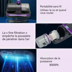 INN Anti-mite dammsugare ABS sladdlös handdammsugare för dammsugning av kvalster på madrasser och soffor handhållen dammsugare