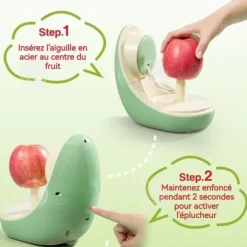 INN Elektrisk skalare 1000mah 9W Multifunktionell frukt skalare automatiskt laddning Avtagbar blad Lätt att rengöra