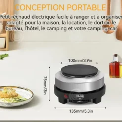 INN Elektrisk tebryggare med rostfritt stål, 14x14x12cm, intelligent inställning med flera säkerhetsskydd, uppvärmning ra