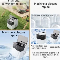 INN Ismaskin 165W 29x23x28cm Kapacitet för islagring 500g Olika storlekar på is tillgängliga Passar för familj