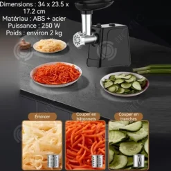 INN köttkvarn 34x23,5x17,2 cm fördelar köttet jämnt skydd mot överhettning och fler användningar svart