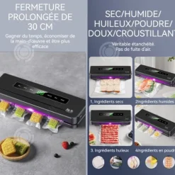 INN Maskin sous vide 120W med 50 vakuumförpackningar kraftfull förvaring maskin sous vide automatisk avtagbar multifunktionell