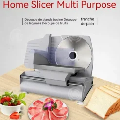 INN Slicer 38x20x30cm 0-15mm 220V Små hushålls elektrisk köttkvarn Fruktskärare Grå nöt- och fårköttsskärare