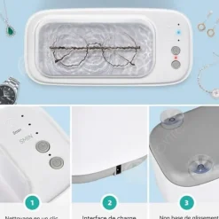 INN Ultrasonic Cleaner 45kHz 350ml 3 timernivåer 360 graders rengöring Ultrasonic Cleaner Ultrasonic Bezel Cleaner