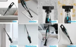 INSE R3S blå sladddammsugare – 2-i-1 handdammsugare & golvdammsugare med HEPA-filter