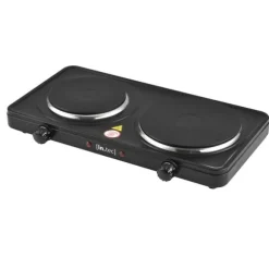 [in.tec] Dubbel värmeplatta-kokplatta-46x26,5x7cm-2500W-gjutjärn-svart