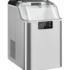 Isbitsmaskin med dispenser – 20 kg/24 h, 2,1 L vattentank, silver