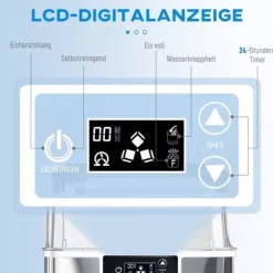 Isbitsmaskin med dispenser – 20 kg/24 h, 2,1 L vattentank, silver