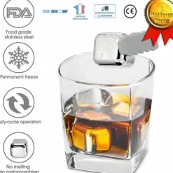 Iskuber - LUNAVO - Rostfritt stål - Set med 8 - Återanvändbara - För Whisky och Cocktails