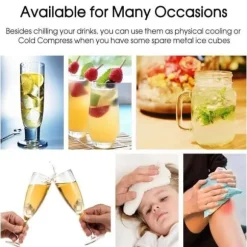 Iskuber - LUNAVO - Rostfritt stål - Set med 8 - Återanvändbara - För Whisky och Cocktails