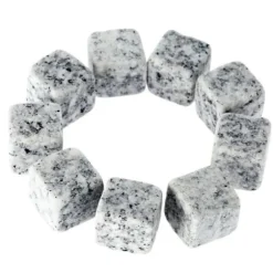 Iskuber för whisky, kyla ner drycker, vinstenar, whiskystenar i granit, Champagne, 9 delar, grå.