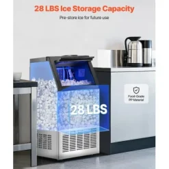 Ismaskin, 36 isbitar, 36x43x75,5 cm, rostfritt stål