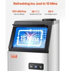 Ismaskin, 36 isbitar, 36x43x75,5 cm, rostfritt stål