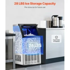 Ismaskin, 36 isbitar, 36x43x74 cm, rostfritt stål