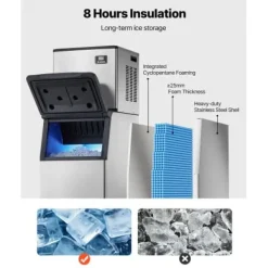 Ismaskin, 249,5 kg/24h, 580x668x1105 mm, rostfritt stål