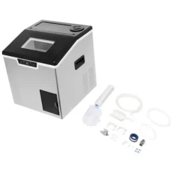 Ismaskin, Krossad Is och Isbit Funktion, LCD Skärm,Silver