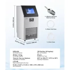Ismaskin, 38,8x37x79,8 cm, Rostfritt stål