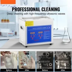 JPS-20A Ultrasoundrengörare 3L, digital display, rostfritt stål, för smycken och ultraljudsrengöring.
