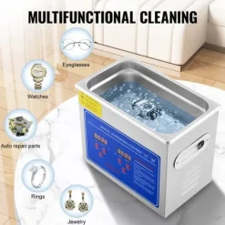 JPS-20A Ultrasoundrengörare 3L, digital display, rostfritt stål, för smycken och ultraljudsrengöring.