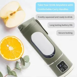 Juicer - Frukt- och grönsakspressar - Bärbar elektrisk USB-juicer - Grågrön