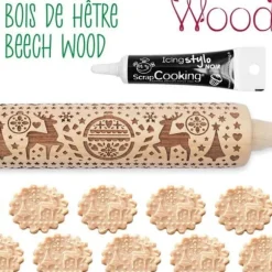 Julfotsavtryck kavel 39 cm + Svart glasyrpenna