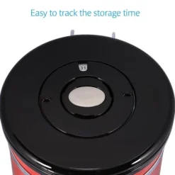 Kaffebehållare Stor Lufttät Rostfritt Stål Svart Köksförvaringsbehållare (Röd 1,8L)