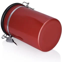 Kaffebehållare Stor Lufttät Rostfritt Stål Svart Köksförvaringsbehållare (Röd 1,8L)