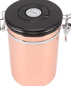 Kaffekanna, lufttät förvaringsburk för kaffe, aromaterapiburk i rostfritt stål, kaffekanna, vakuumkanna, kaffebönpulver, te, nötter, kakao (1,8L)