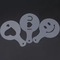 Kaffeschabloner i plast - 16 st, Latte Cappuccino dekorationsverktyg