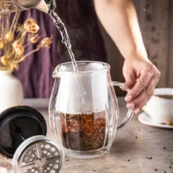 Kaffe/tebryggare 0,60L fransk press roséguld KLAUSBERG KB-7722