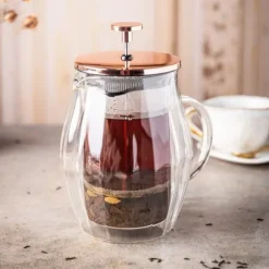 Kaffe/tebryggare 0,60L fransk press roséguld KLAUSBERG KB-7722