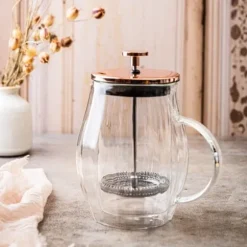 Kaffe/tebryggare 0,60L fransk press roséguld KLAUSBERG KB-7722