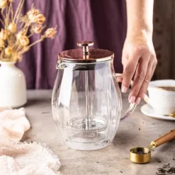 Kaffe/tebryggare 0,60L fransk press roséguld KLAUSBERG KB-7722